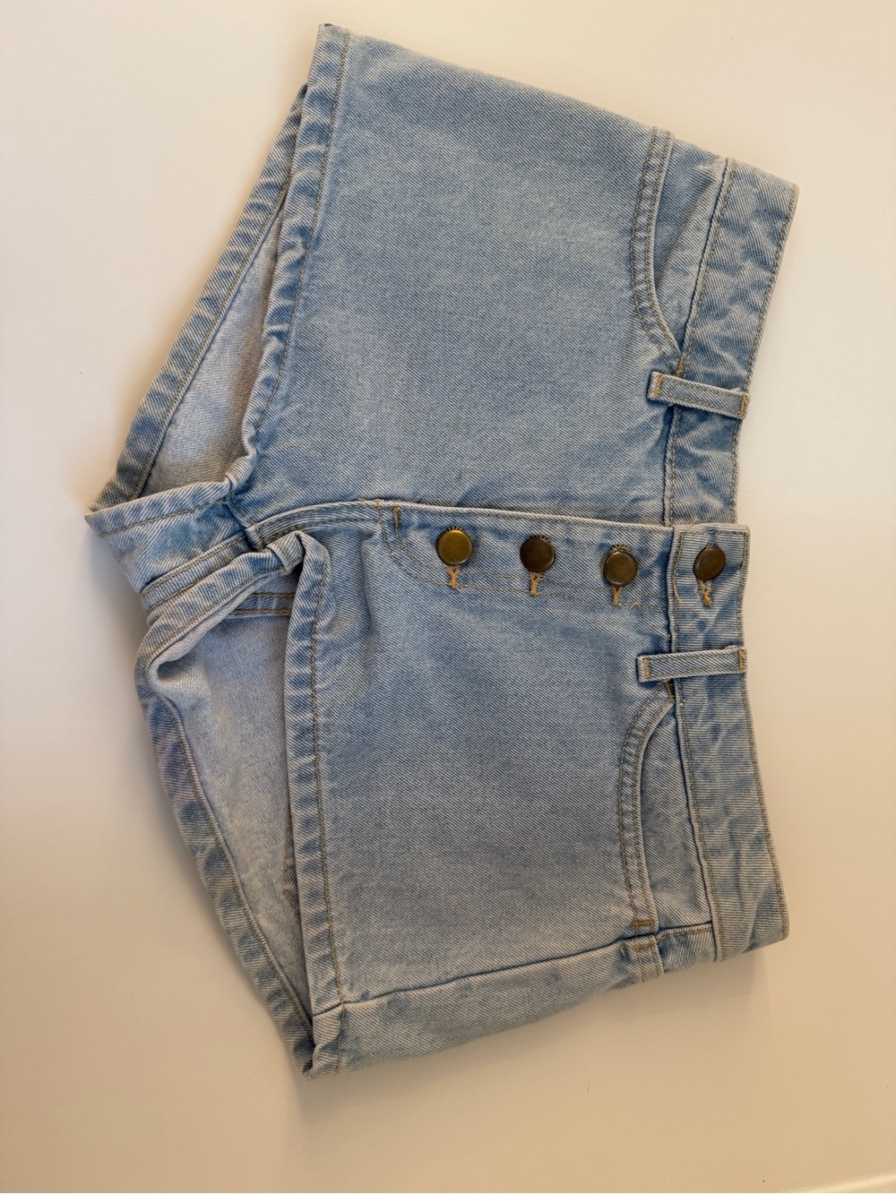American Apparel Light Blue Low-Waist Denim Shorts